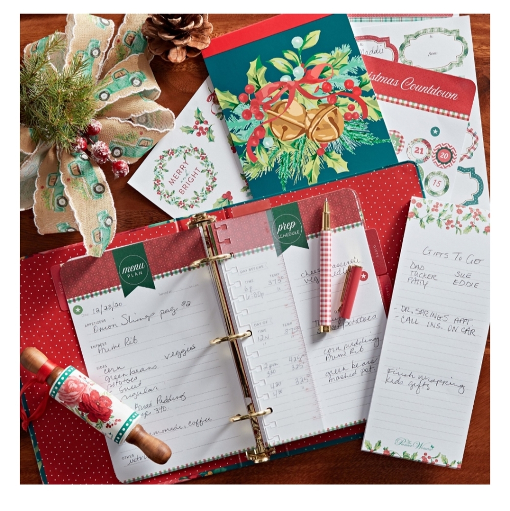 💲PW 5pc Planner Holiday Gift Set Cheerful Rose Christmas